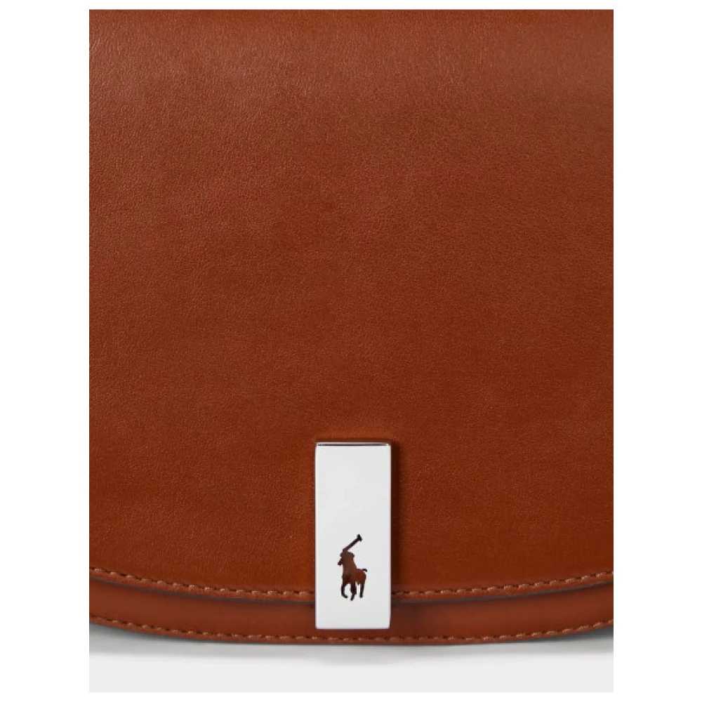 Polo Ralph Lauren Italiaanse volnerf leren zadeltas Brown Dames