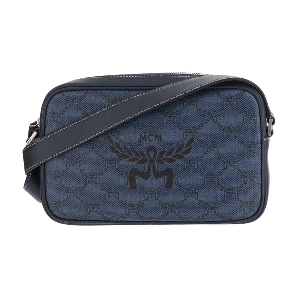 MCM Canvas Schoudertas met Logo Print Blue Dames