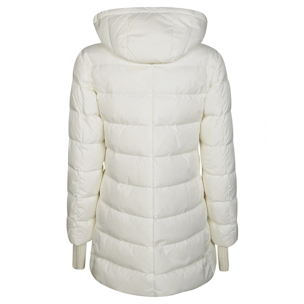 Herno Hooded Zip-Up Puffer Jacket White Dames