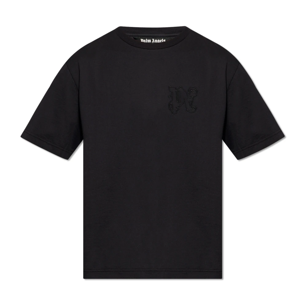 Palm Angels T-shirt met logo Black Heren