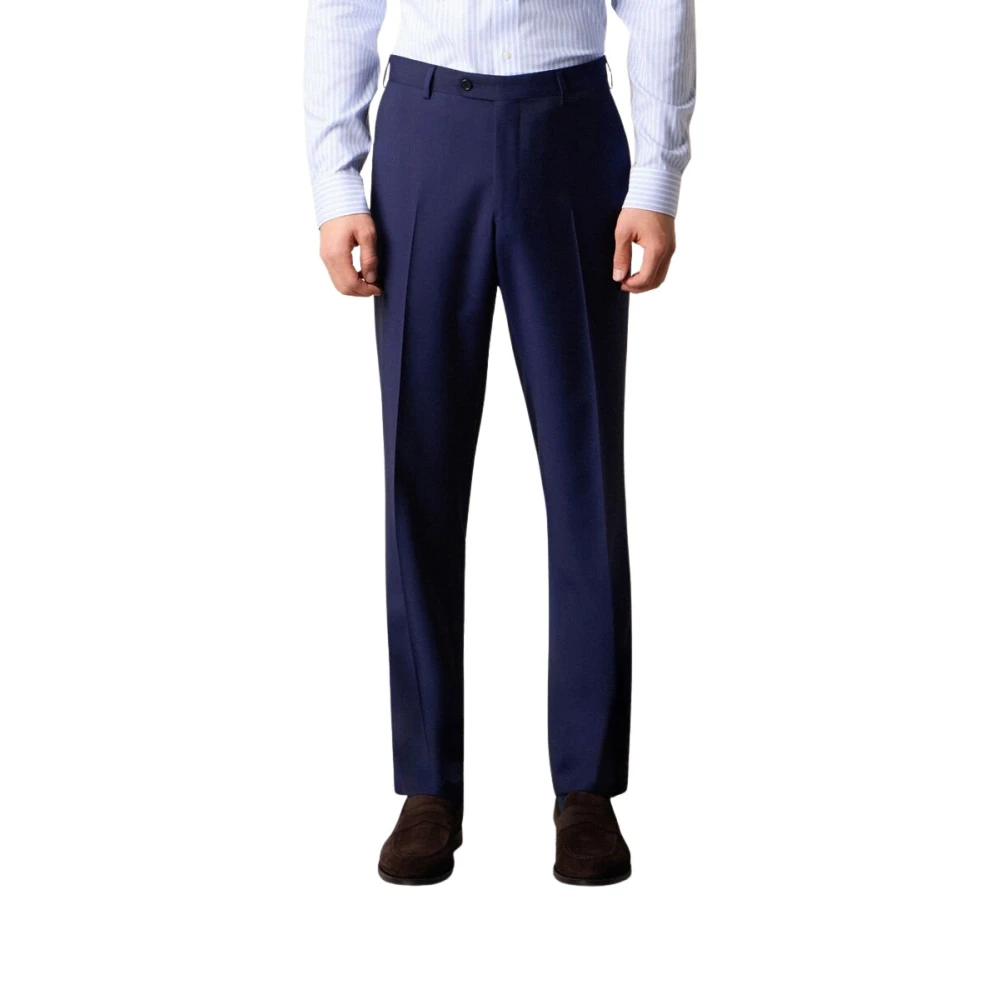 Brooks Brothers Blue Suit Trousers, Male, W42, Virgin Wool Plain Trousers