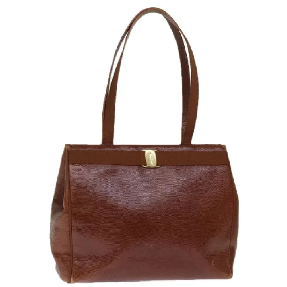 Salvatore Ferragamo Pre-owned Leather totes Brown Dames