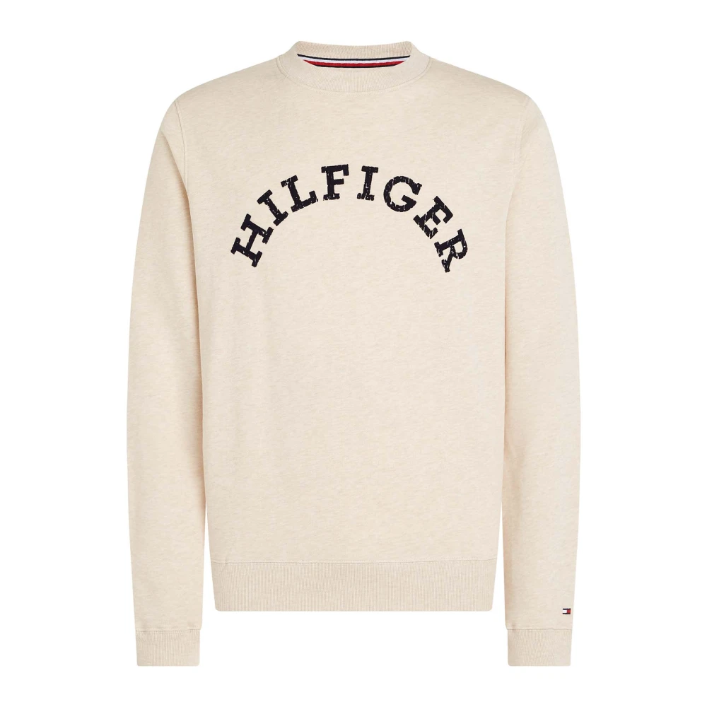 Tommy Hilfiger Sweatshirts, Male, 2XL, Arched Sweatshirt Beige