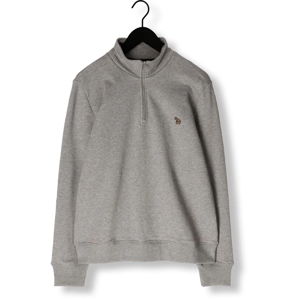 PS By Paul Smith Heren Zebra Half Zip Sweater Gray Heren