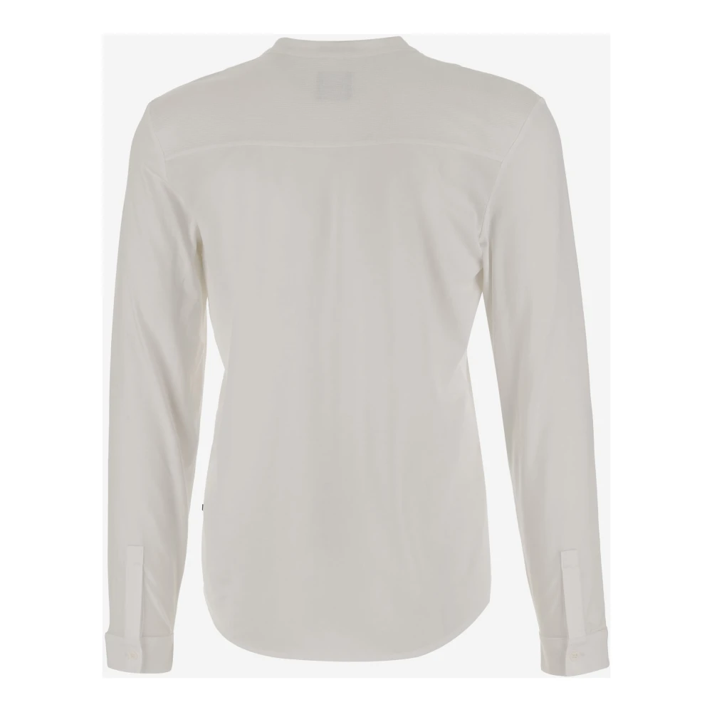 Hugo Boss Witte Katoenmix Longsleeve T-shirt White Heren