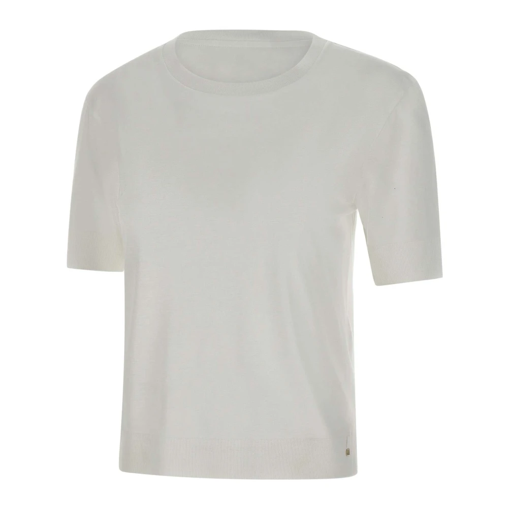 Herno Women's White Jumper With Short Sleeves