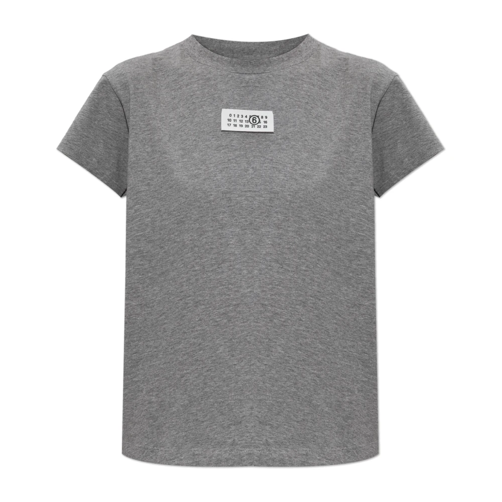Mm6 Maison Margiela Femme Gris Tops, Taille: 38 Fr Logo T-Shirt