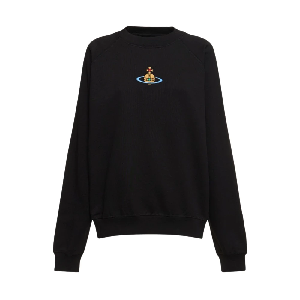 Vivienne Westwood Zwarte katoenen sweatshirt met geborduurd logo Black Dames