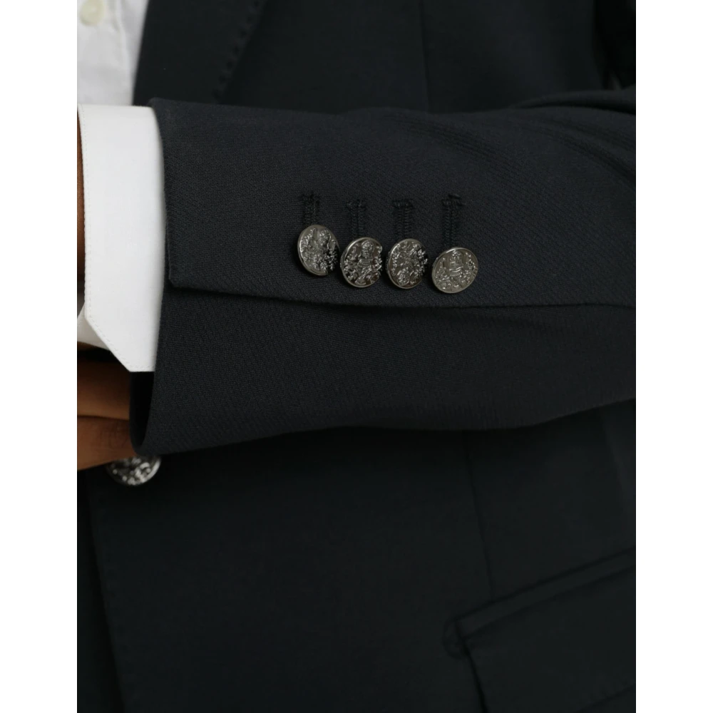Dolce & Gabbana Donkerblauwe Single Breasted Katoenen Blazer Blue Heren