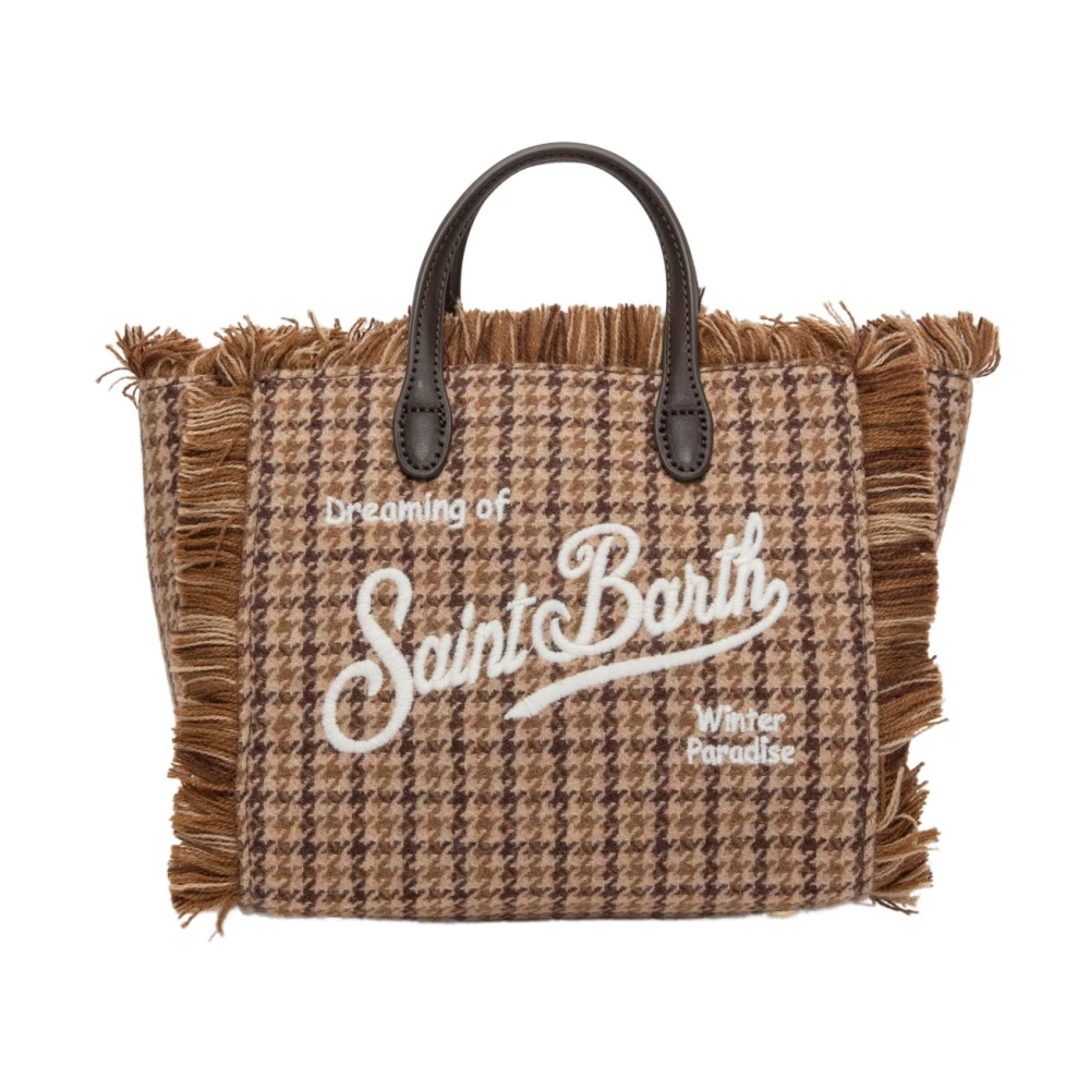 MC2 Saint Barth Wooly Mini Vanity Väska med Fransar Beige, Dam