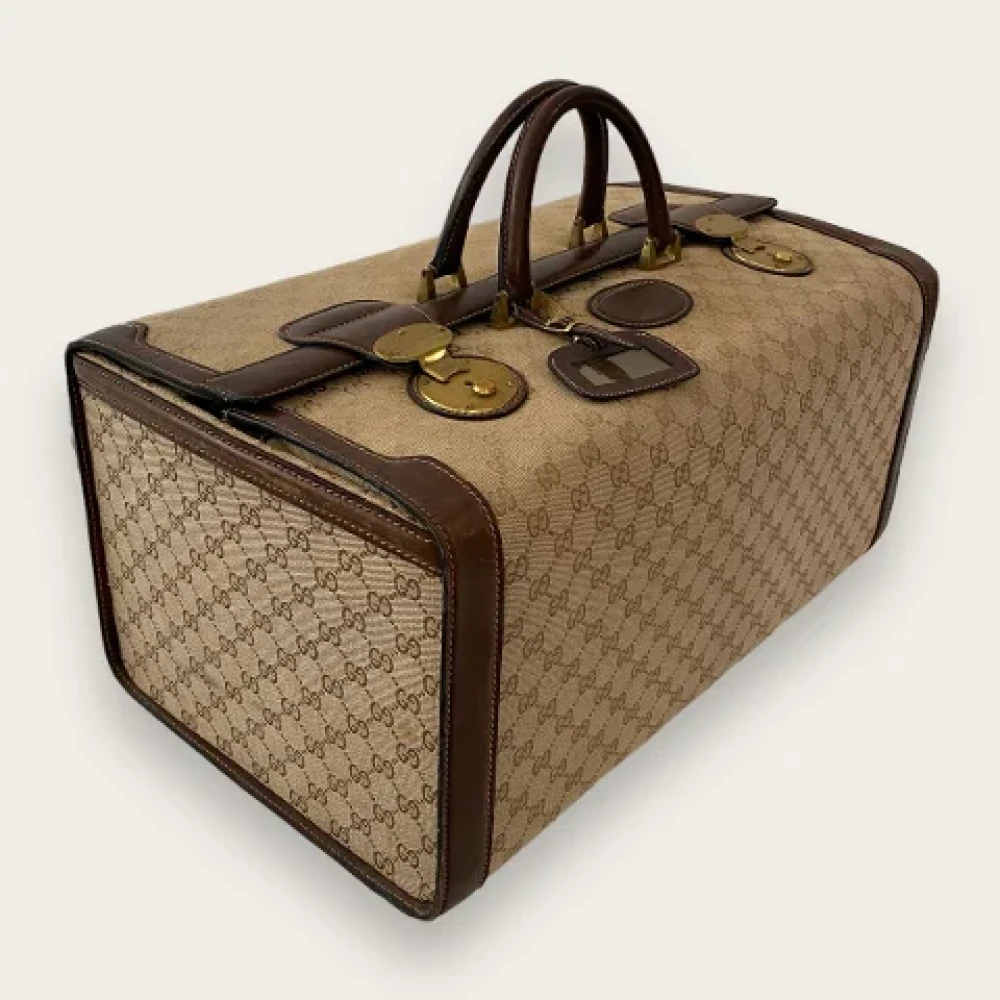 Gucci Vintage Pre-owned Canvas travel-bags Brown Dames