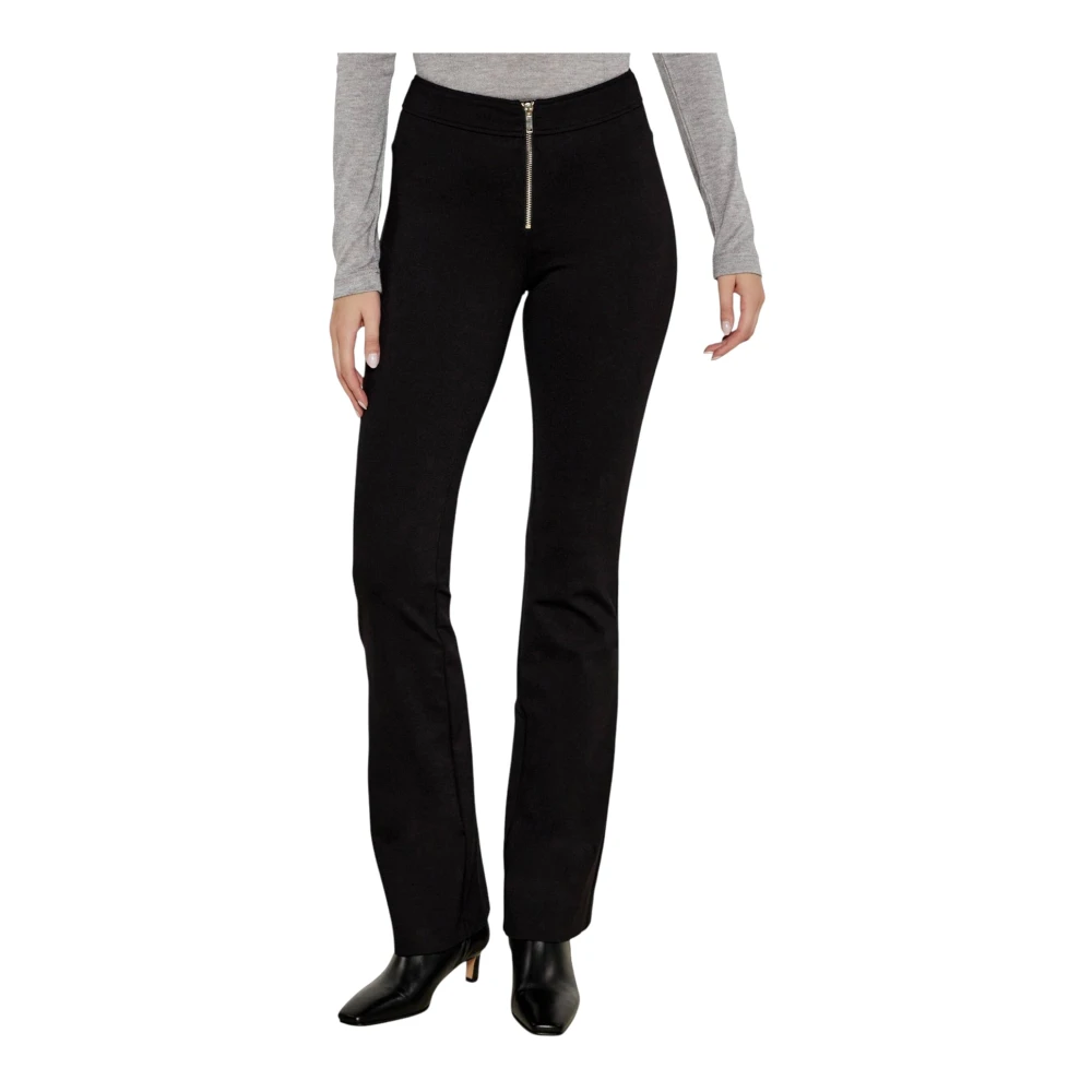 Liu Jo Zwarte Flare Broek Elegant Verfijnd Black Dames