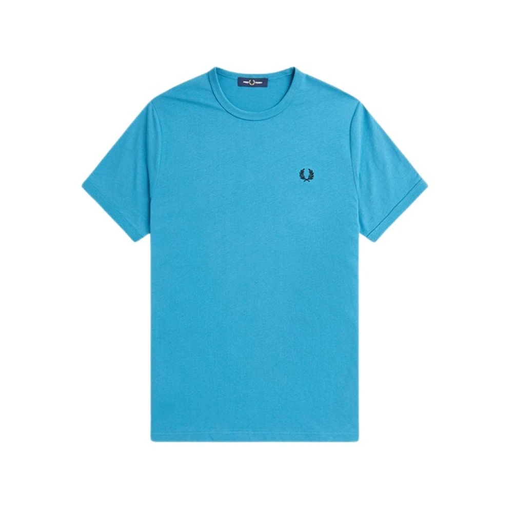 Fred Perry Logo Jersey Katoen Regular Fit T-Shirt Blue Heren