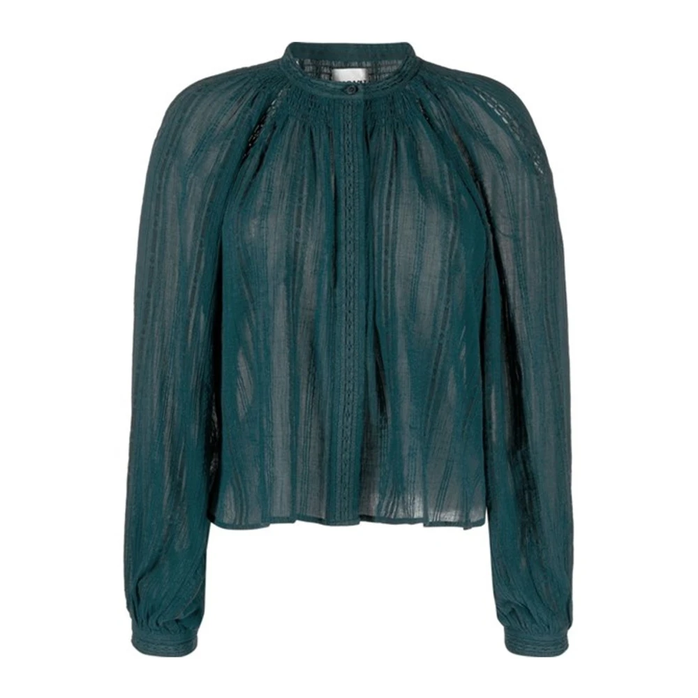 Isabel Marant Étoile Imayae Shirt Lange mouw Knoopsluiting voorzijde Green Dames