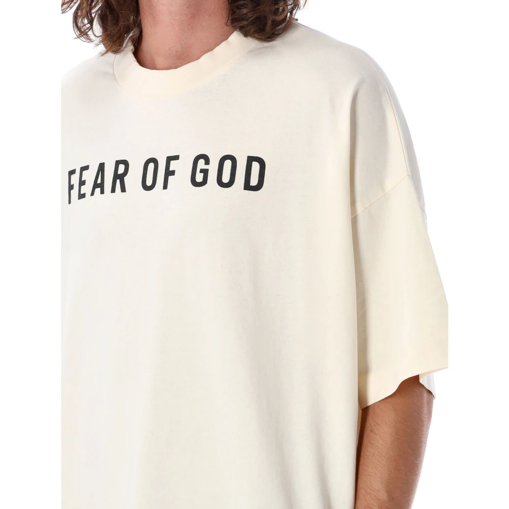 Fear Of God Room T-shirt Oversized Zacht Katoen Beige Heren
