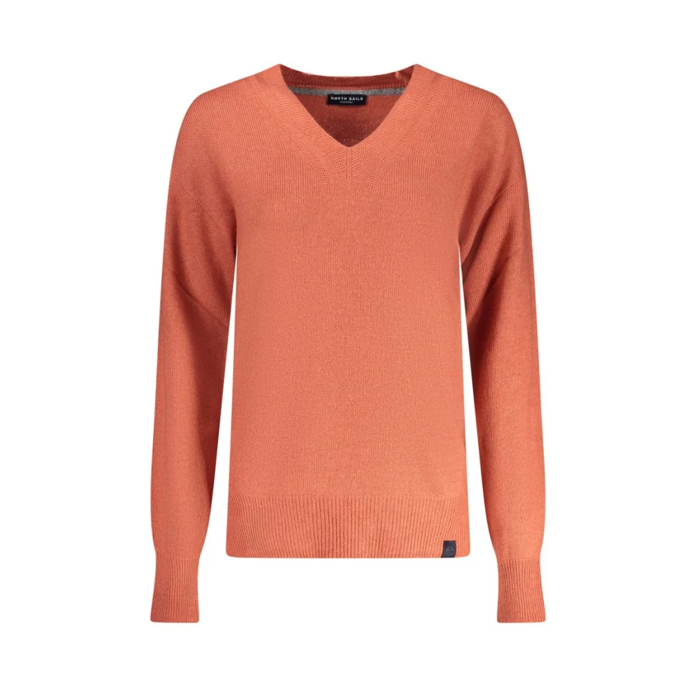 North Sails V-Neck Saddle Shoulder Jumper - Female - V-Neck Knitwear - Pink - Xl - Knitwear