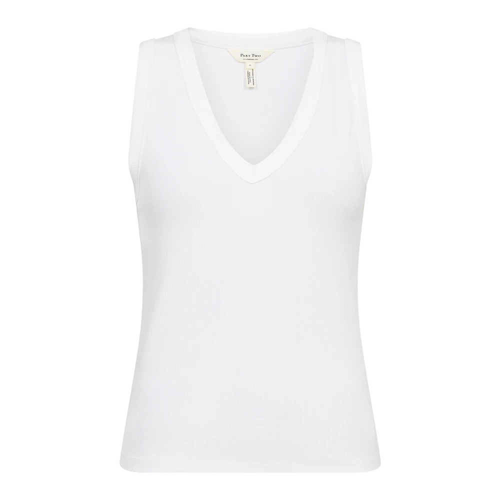 Part Two V-hals Bright White Top White Dames