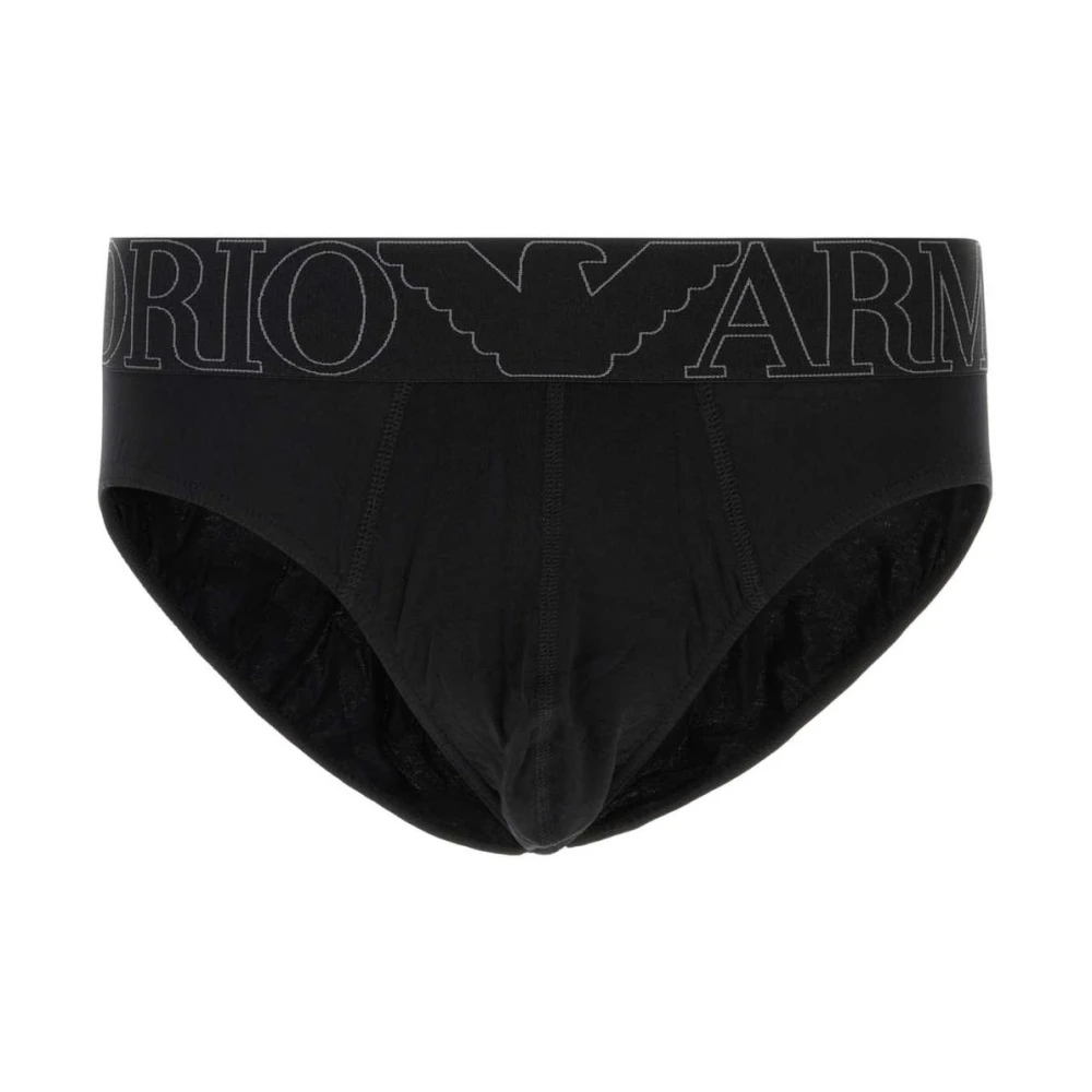 Emporio Armani Herren Schwarz Logo Waistband Briefs