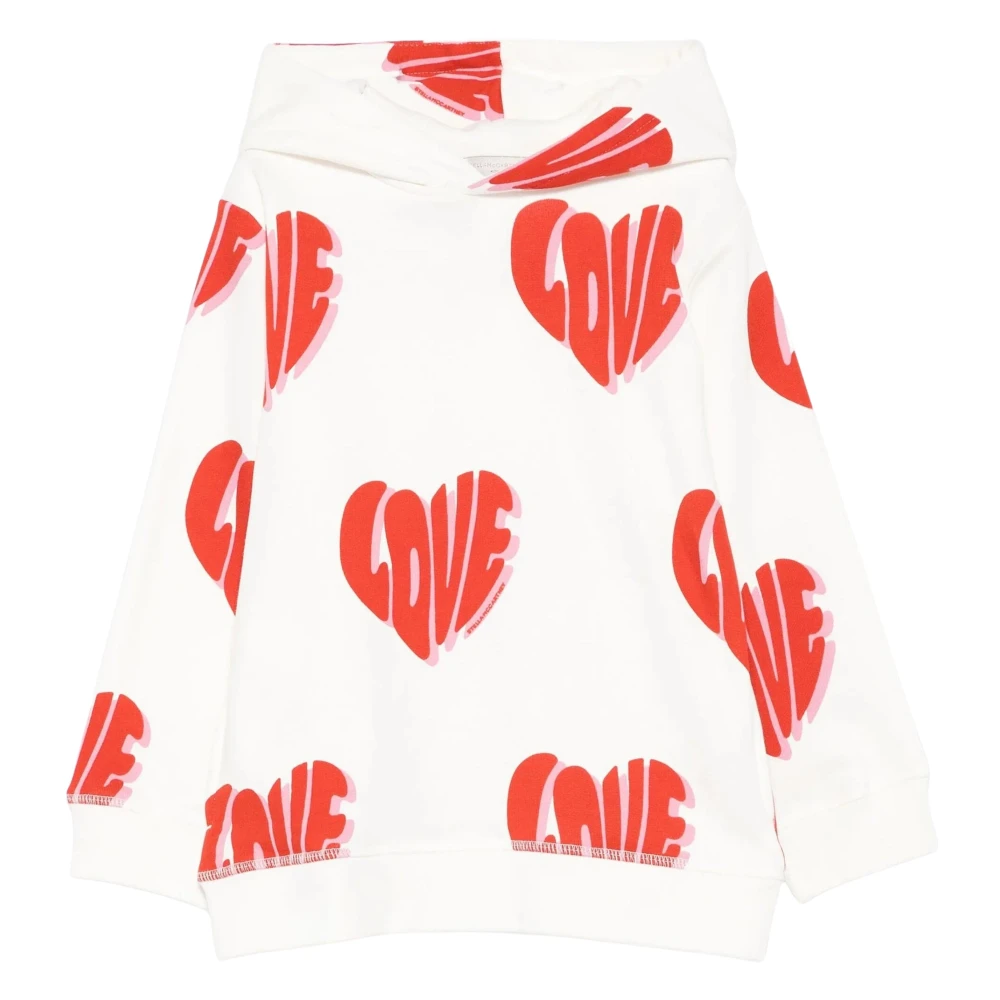 Stella Mccartney Red Girls Love Aop Hoodie In - Unisex - Kids Sweatshirts - 5 Y - Kids