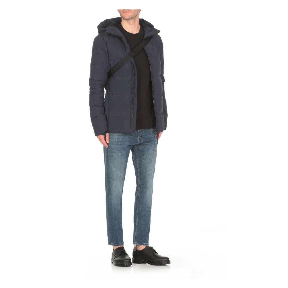 Canada Goose Blauwe gewatteerde donsjas met capuchon Blue Heren