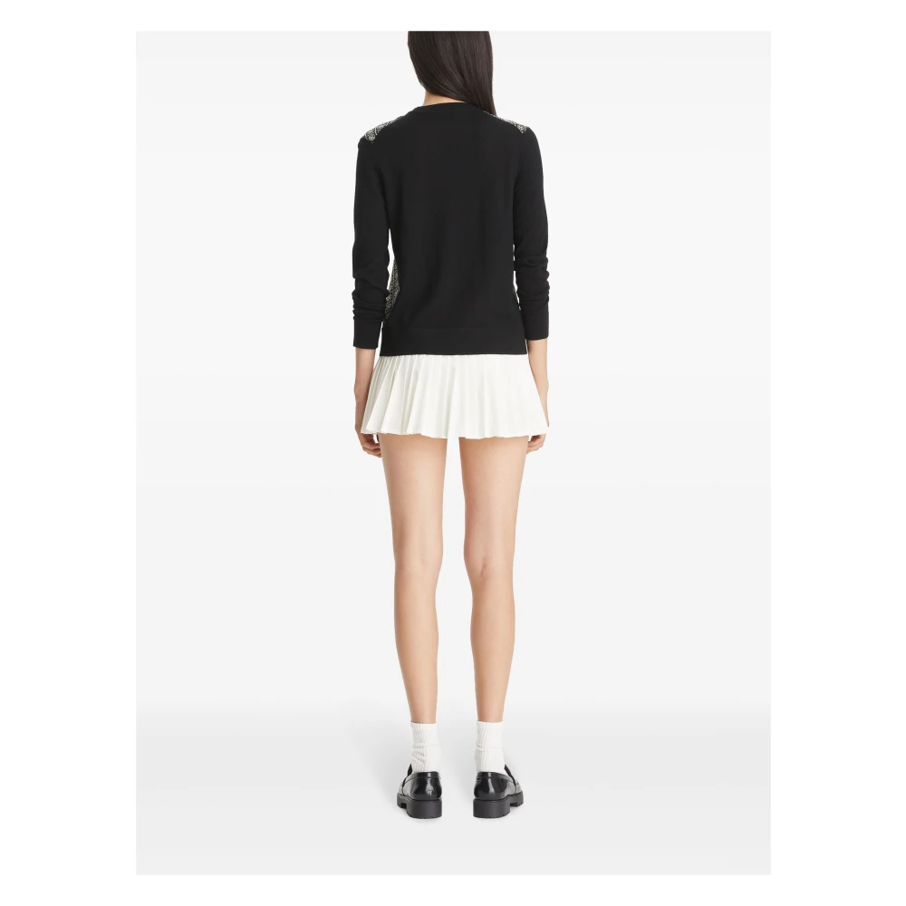 TORY BURCH Monogram Zijden Voorkant Vest Black Dames