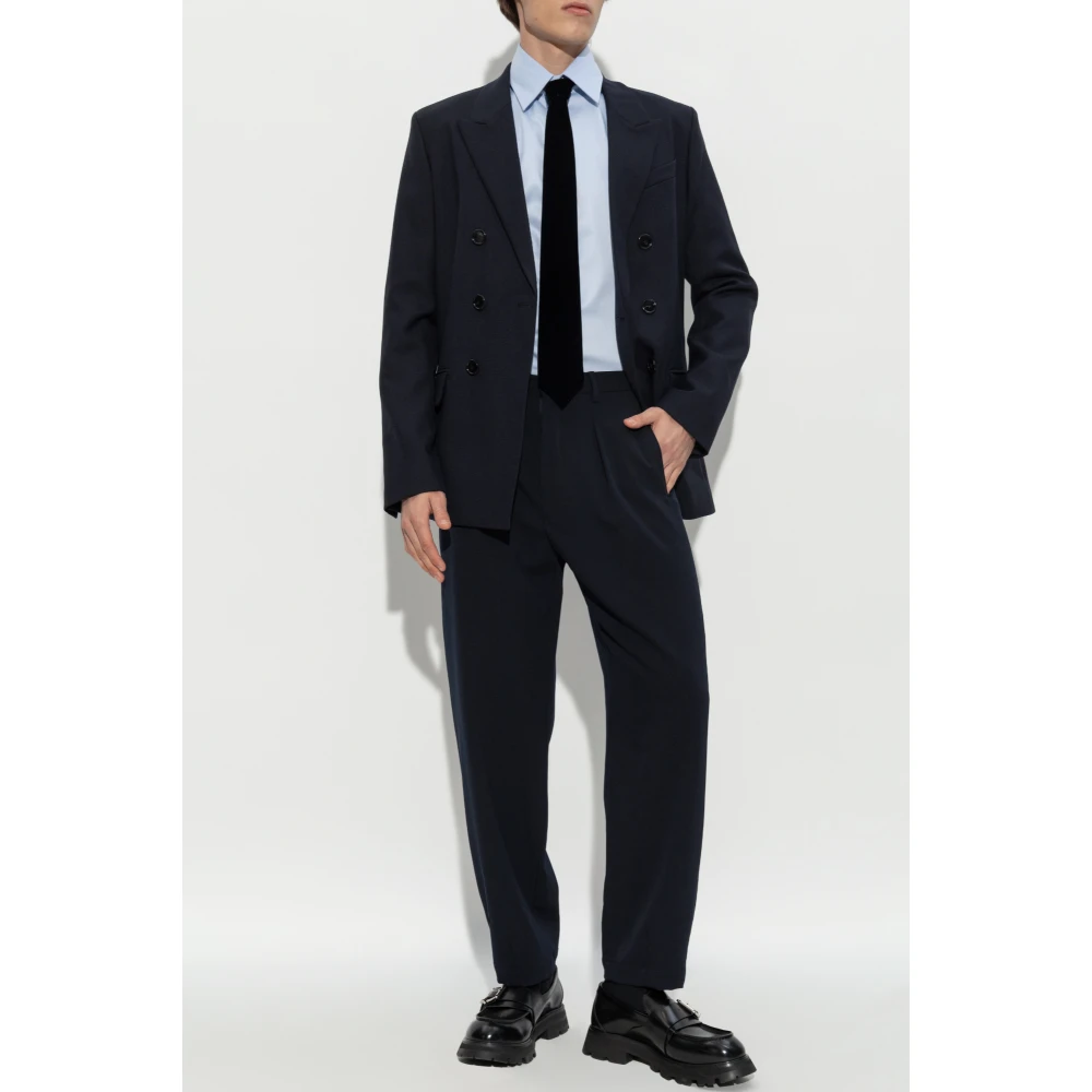 Giorgio Armani Gekreukte broek Blue Heren
