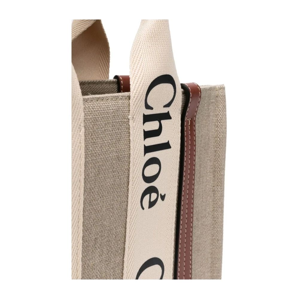 Chloé Bruine Woody Kleine Tote Tas Brown Dames