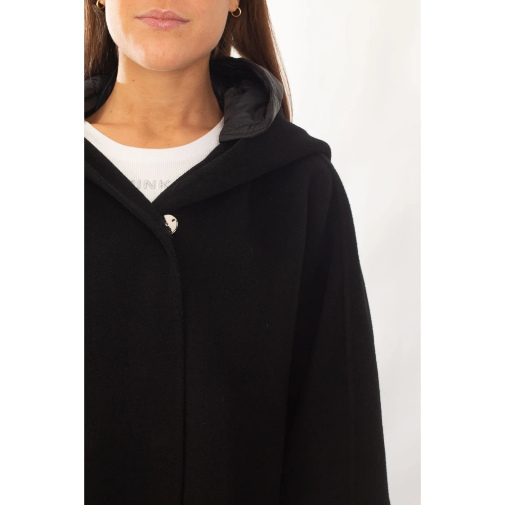 pinko Oversized Jas van Gemengde Stof Black Dames