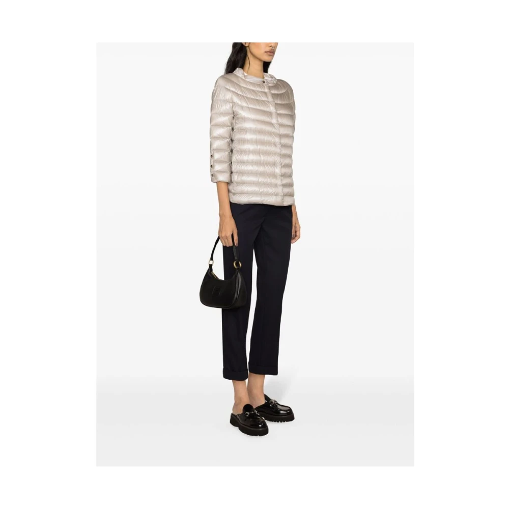 Herno Grijze Gewatteerde Jas High-Shine Gray Dames