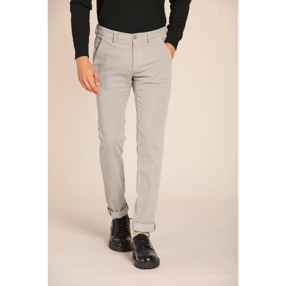 Mason's Velvet Gestreepte Slim Fit Chino Broek Green Heren