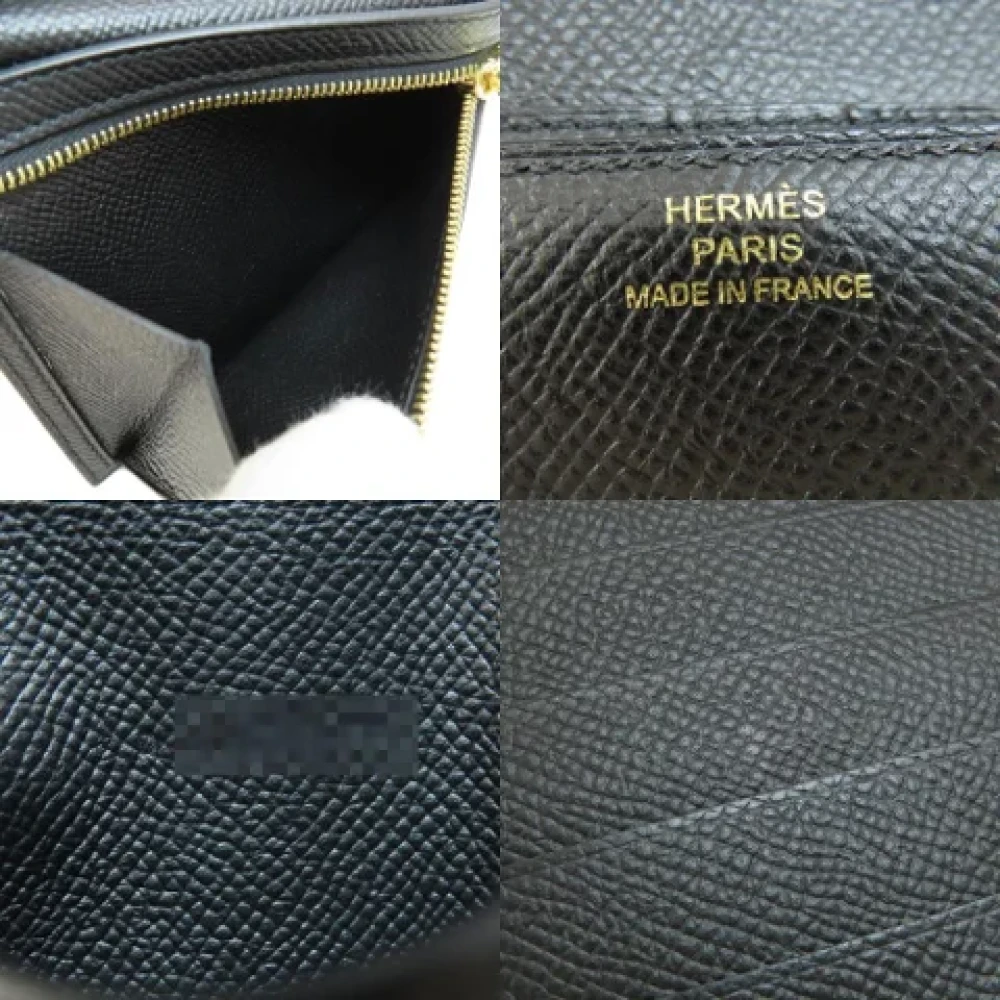 Hermès Vintage Pre-owned Leather wallets Black Dames