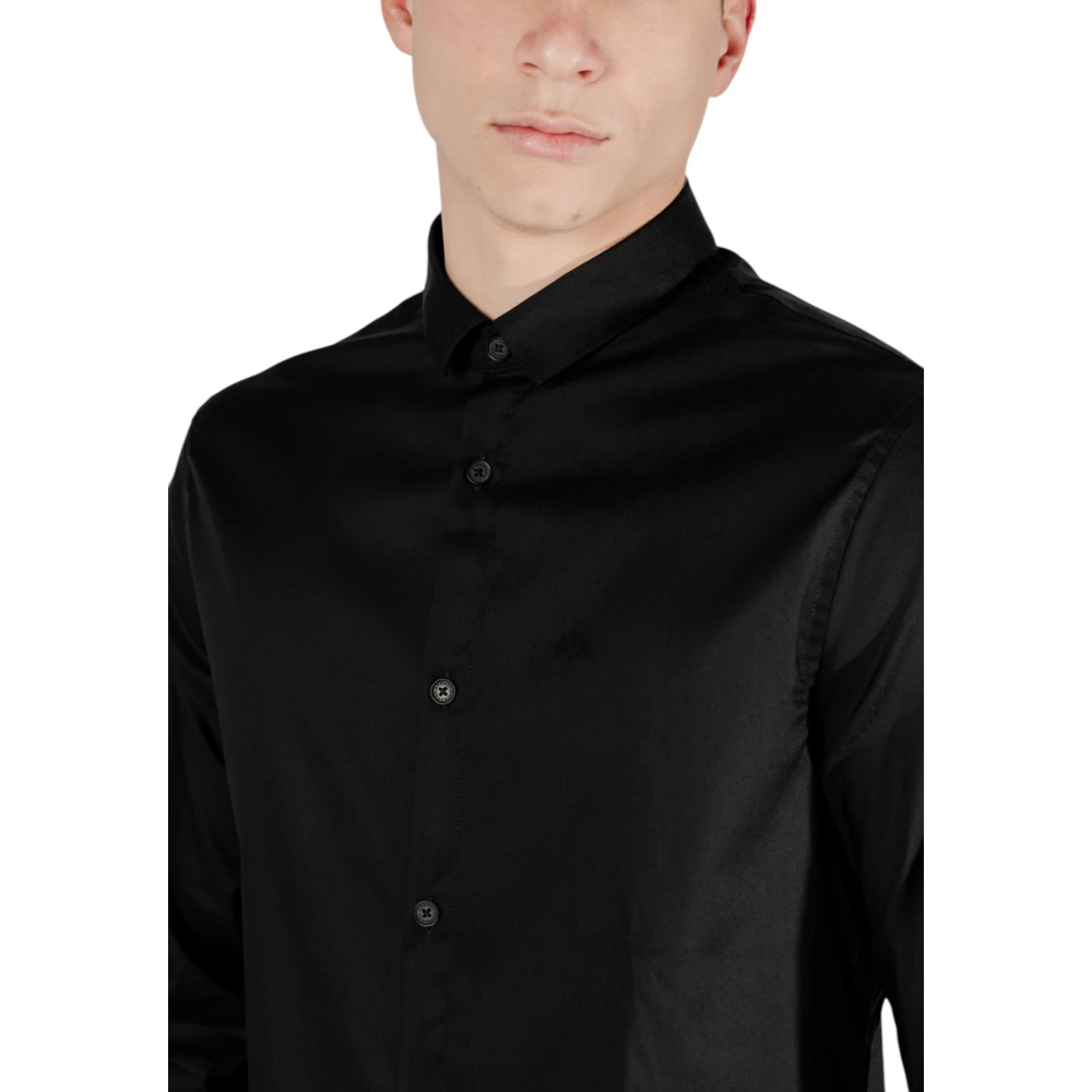 Armani Exchange Overhemd met lange mouwen Black Heren