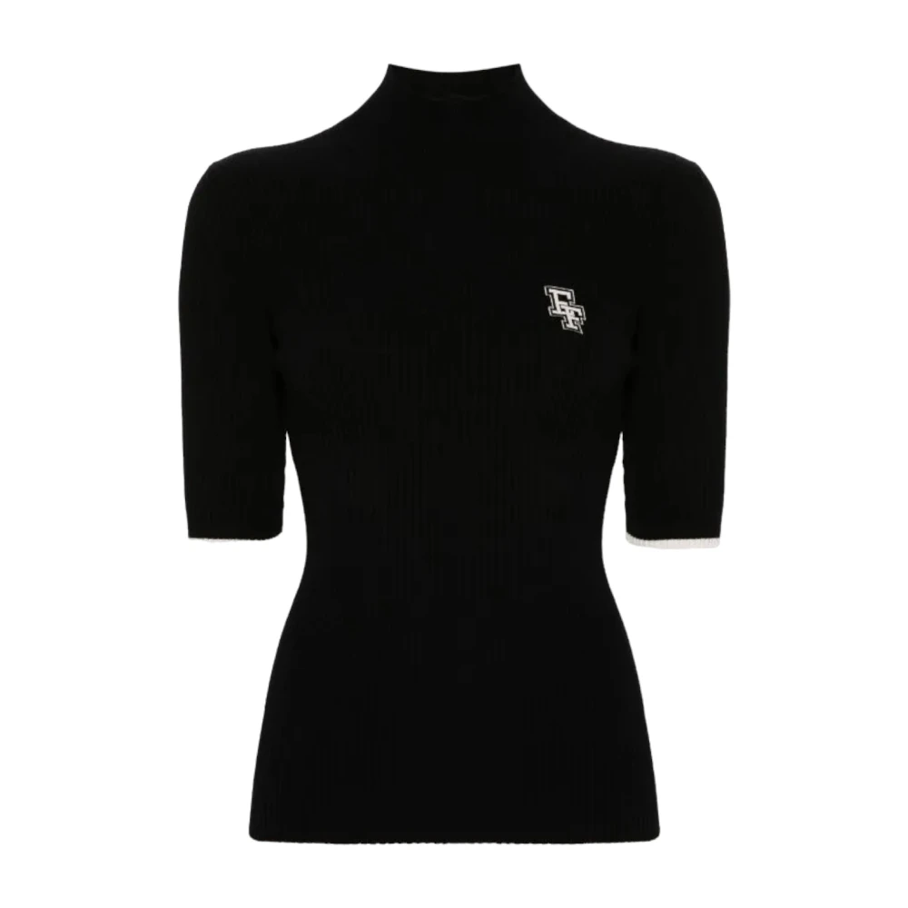 Elisabetta Franchi Stijlvolle Gebreide Top Black Dames