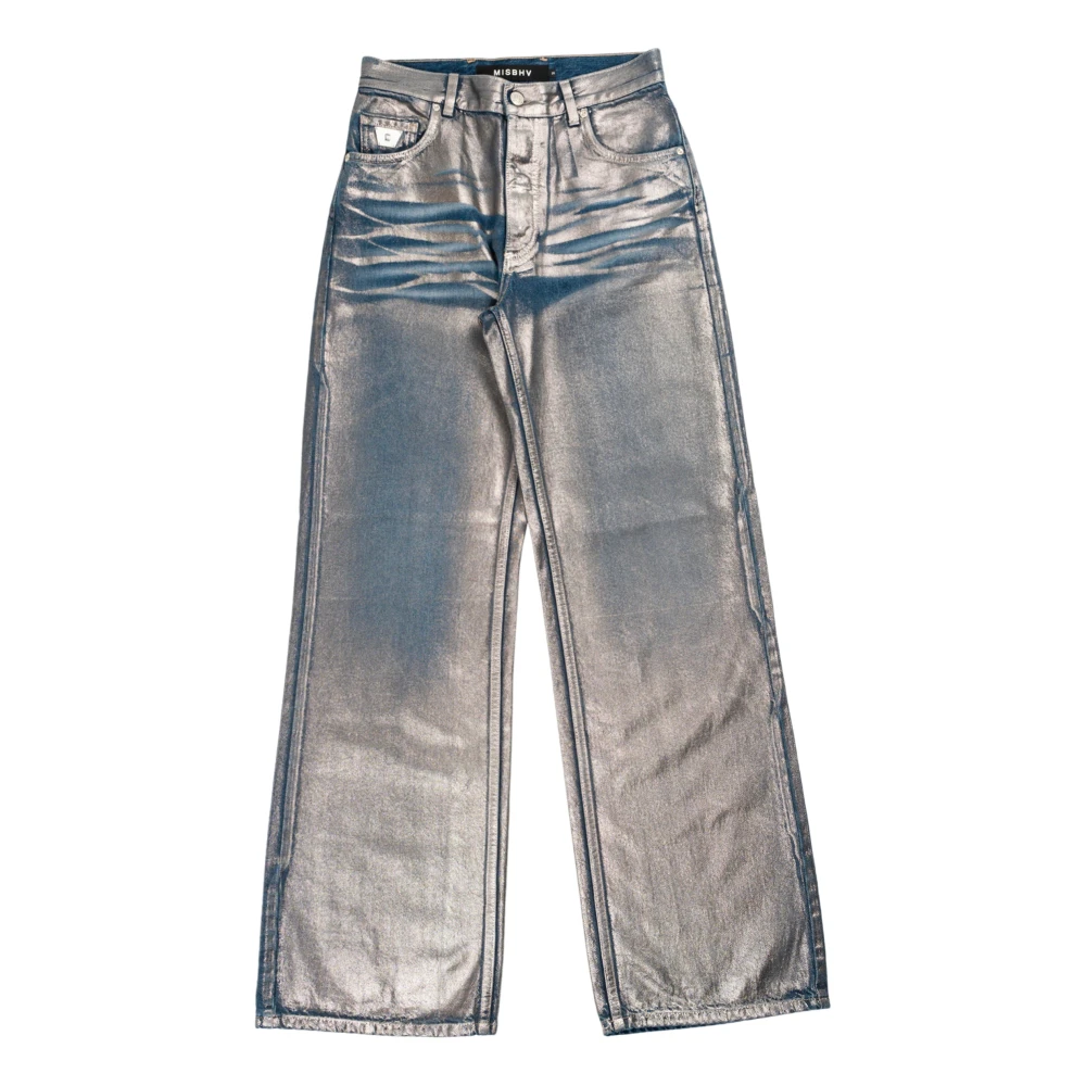 Misbhv Zilver gecoate Denim Broek in Katoen Gray Heren