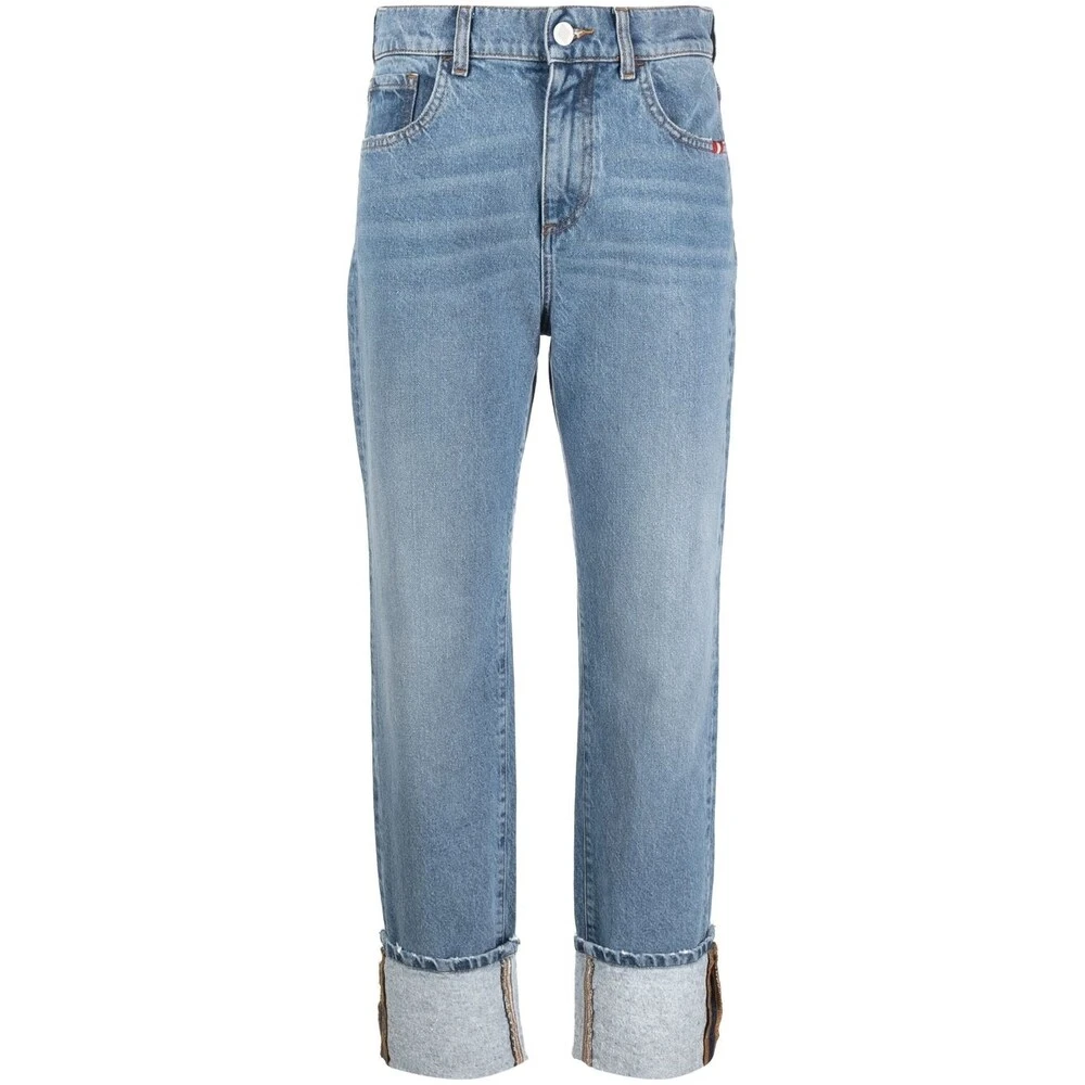 Amish Lichtblauwe Straight-Leg Jeans Blue Dames