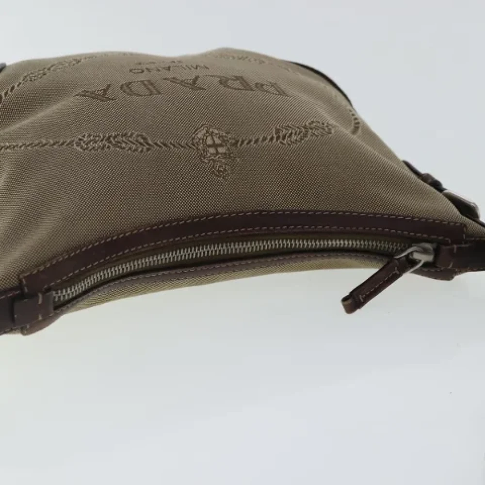 Prada Vintage Pre-owned Canvas prada-bags Beige Dames