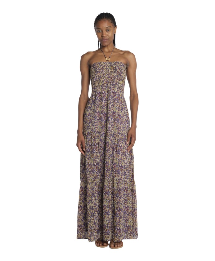 robe-longue-violette-a-fleurs