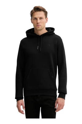 Diagonal Drawstring Logo Hoodie