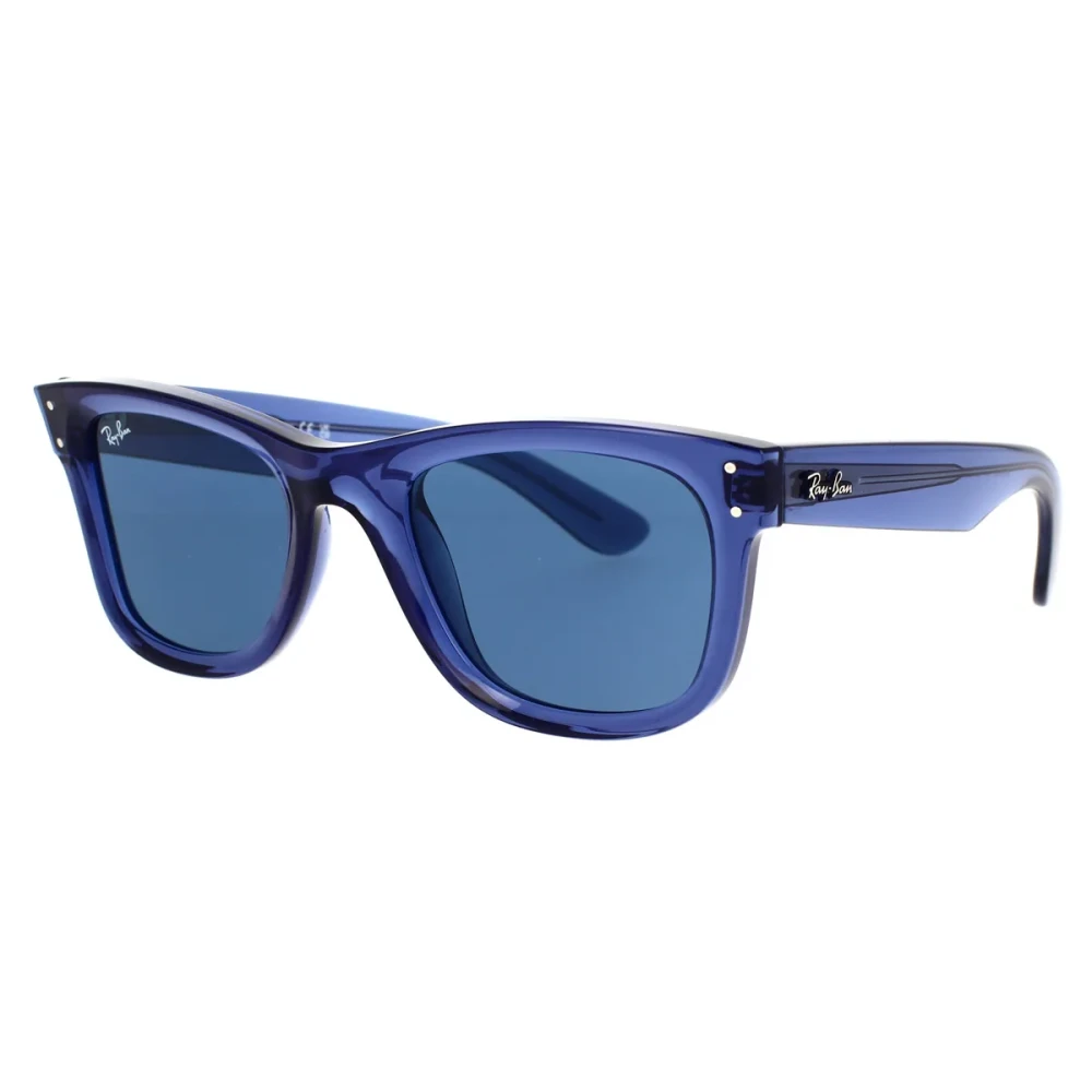 Ray-Ban Blue Sunglasses, Unisex, 53 Mm, Wayfarer Reverse Sunglasses Navy Dark