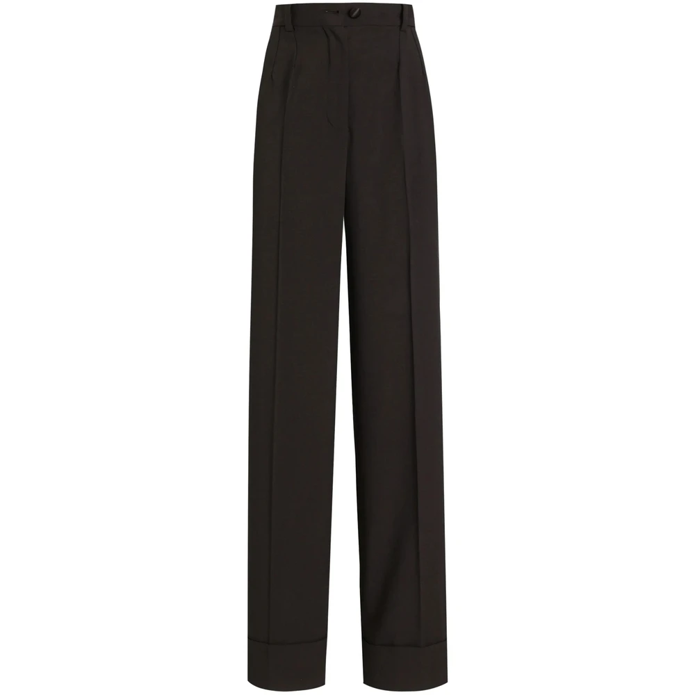 Dolce & Gabbana Zwarte hoge taille broek met zakken Black Dames