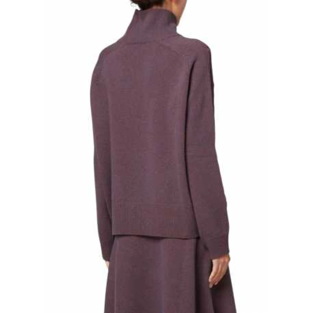 Paul Smith Geribbelde Opstaande Kraag Pruim Trui Purple Dames