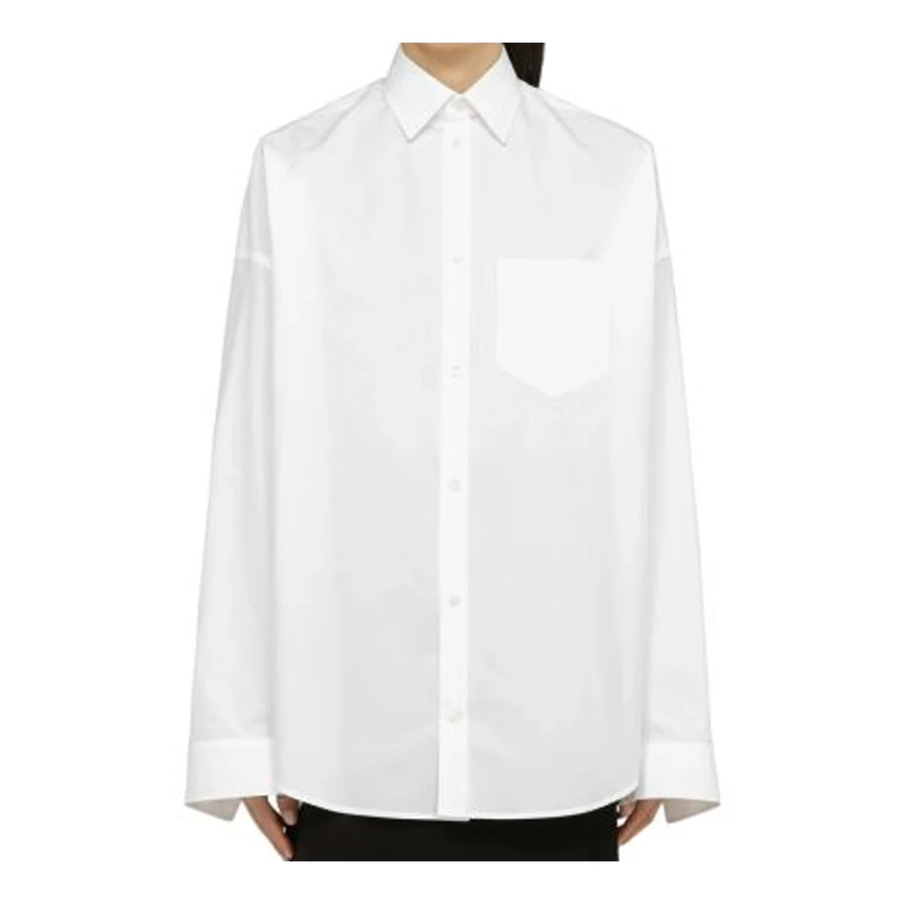 Balenciaga Oversize Poplin Shirt Vrouwen Italië White Dames