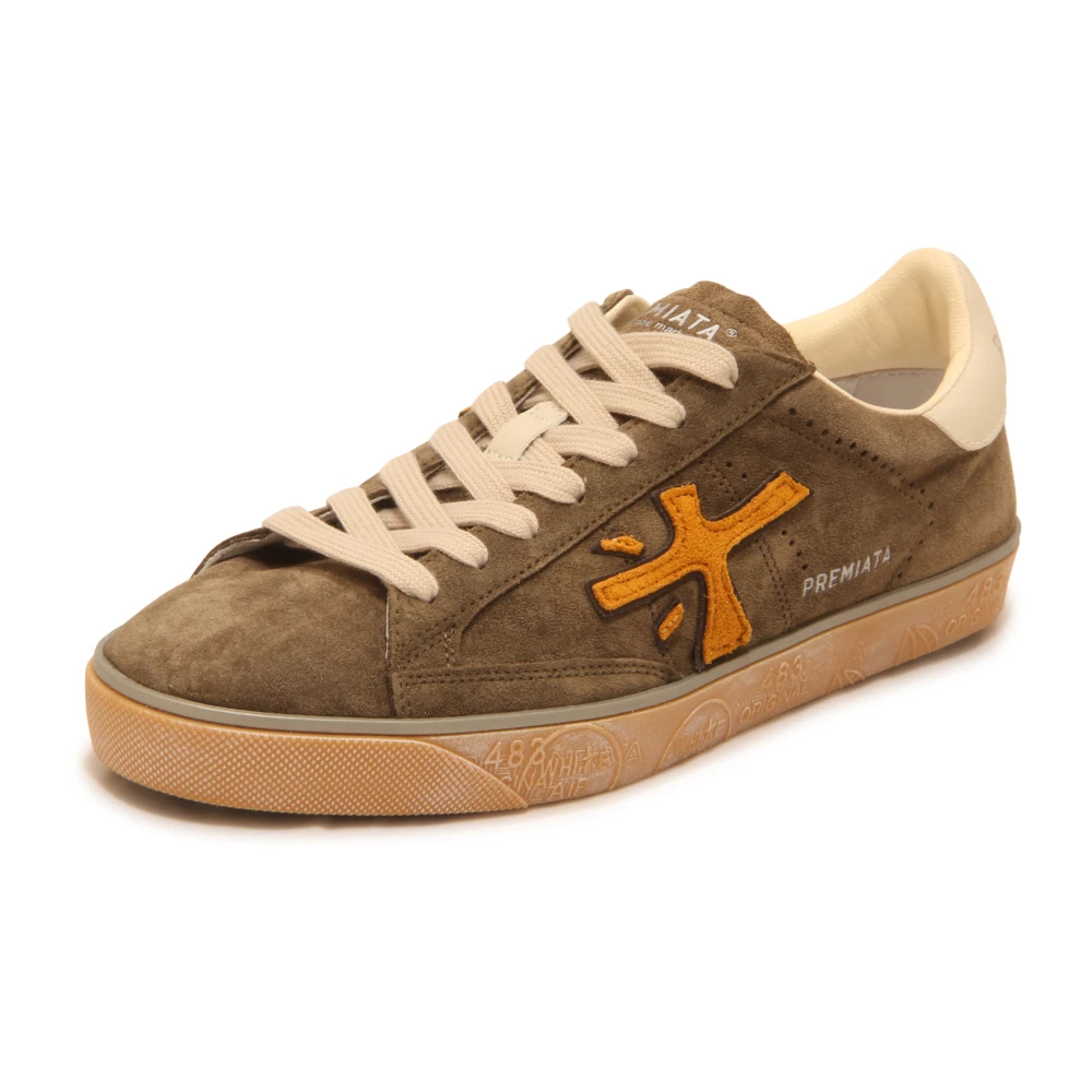 Premiata Men's Green Sneakers, 7 Uk, Steven 7627 Suede Trainers