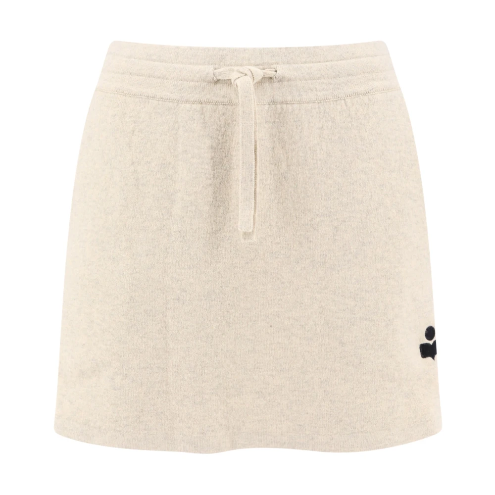 Isabel Marant Étoile Geborduurde Logo Katoenmix Rok Beige Dames