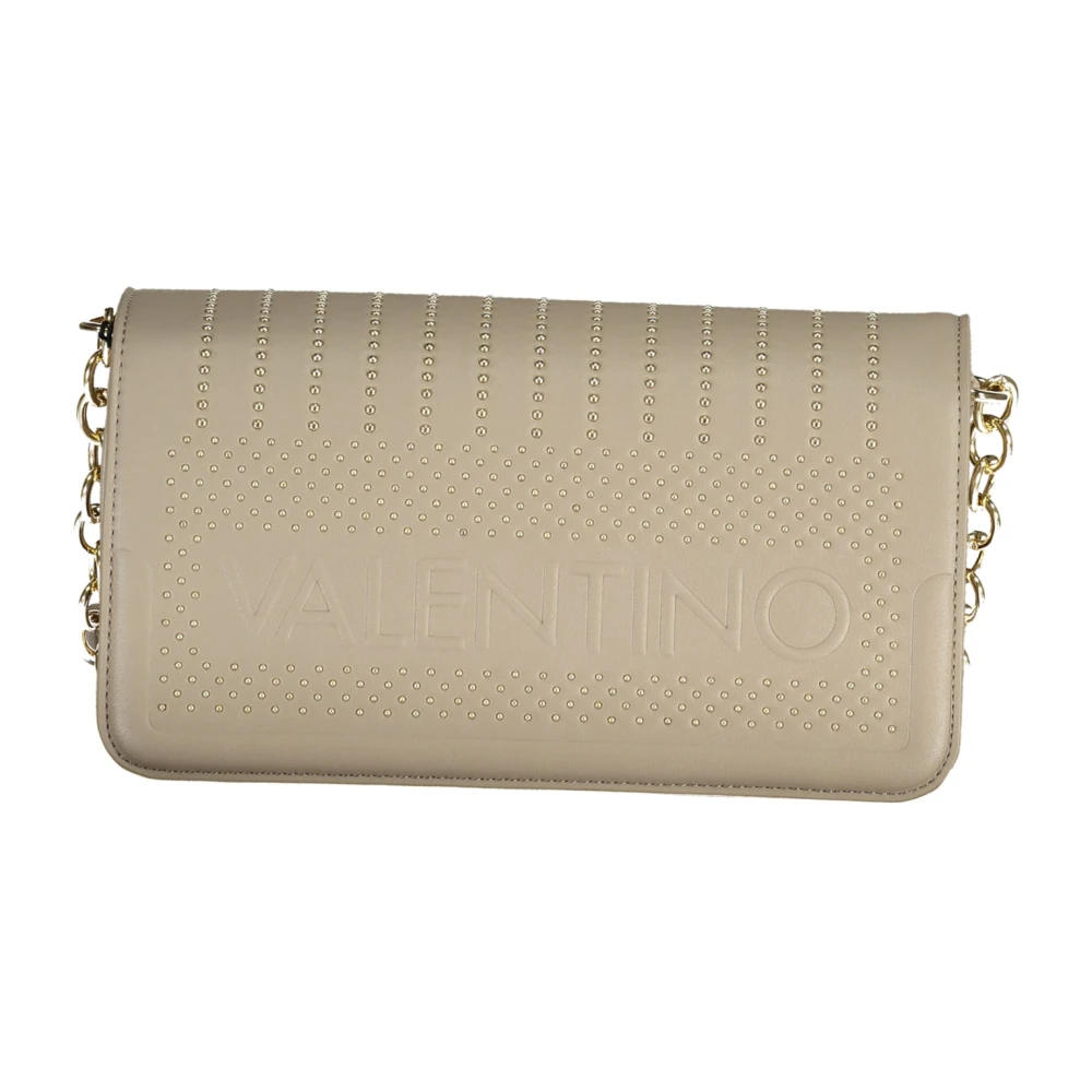 Valentino by Mario Valentino Beige Schoudertas met Ketting en Rits Beige Dames