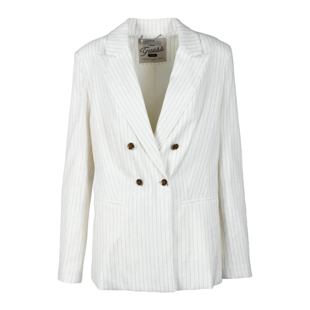 Guess Linnen Blend Blazer White Dames