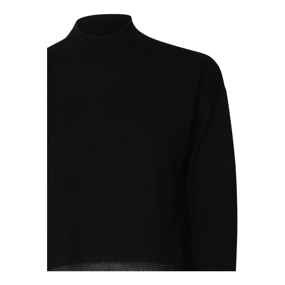 pinko Zwarte wollen trui met halve hoge hals Black Dames