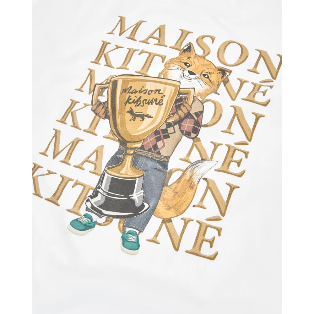Maison Kitsuné Witte Fox Champion Shirt White Heren