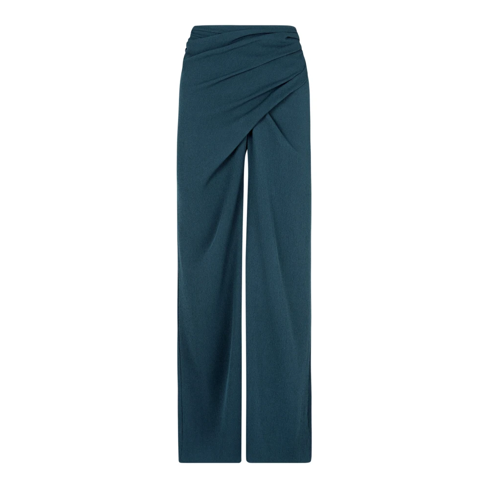 Cortana Blauwe wikkelbroek in zijde blend Blue Dames