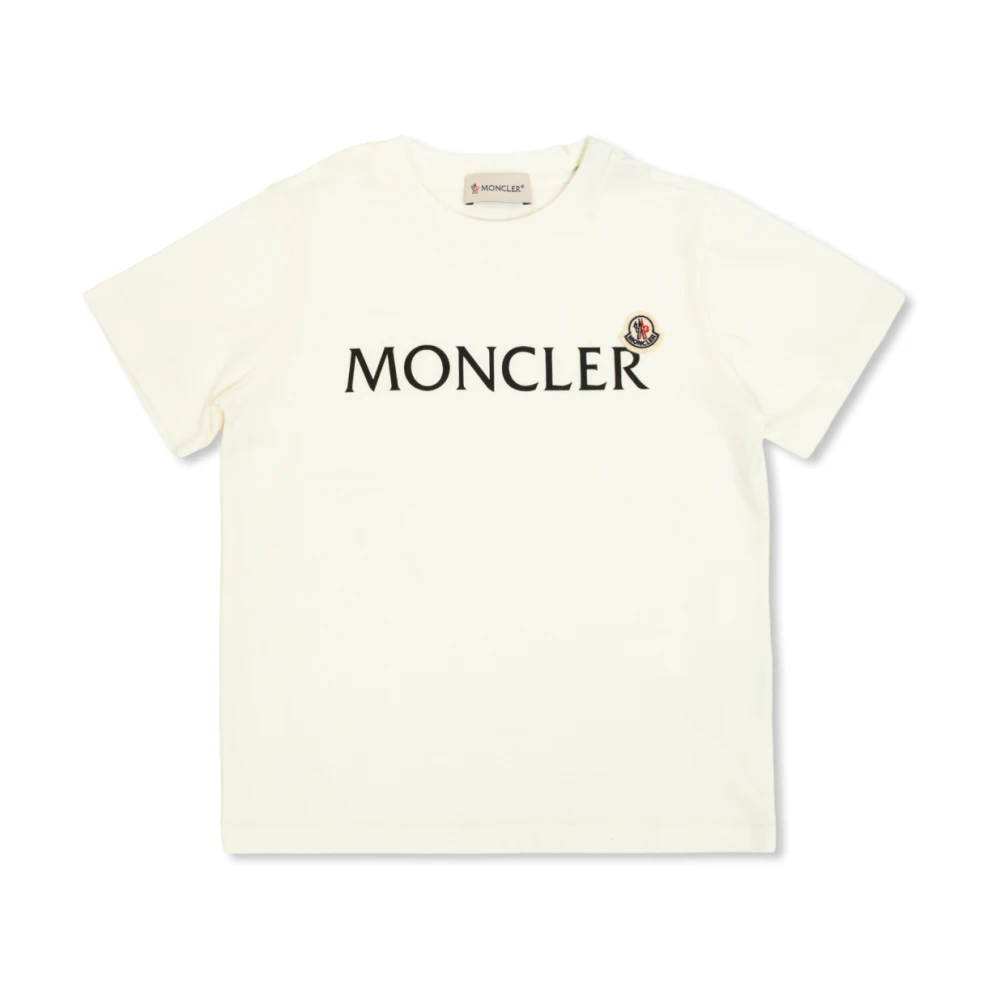 Moncler Kids Short Sleeve T-Shirts, Unisex, 6 Y, T-Shirt With Logo White